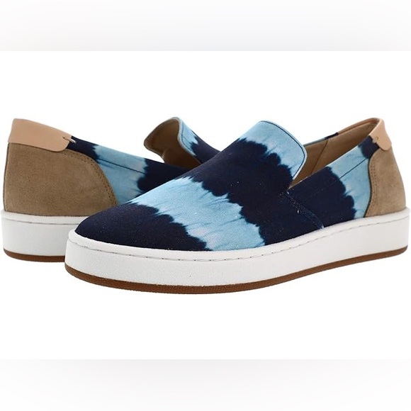 New Lucky Brand slip on shoes Hadie Flat Sneaker Brown Blue NWOB Return - Picture 1 of 10